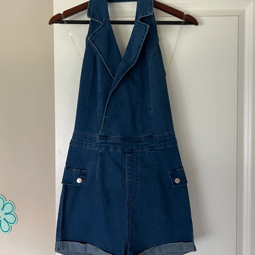 Active USA Denim Romper Halter Style